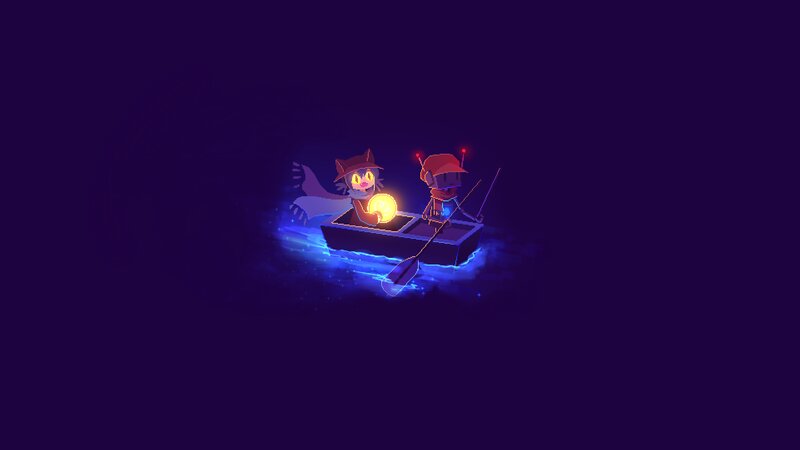 Two Characters in a Boat — Purple