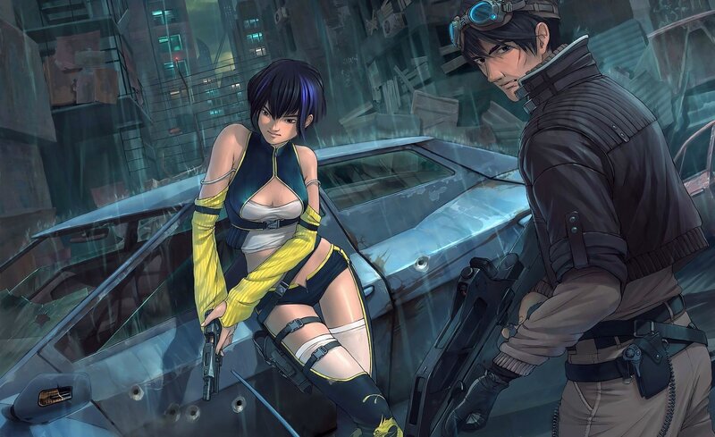 Two Characters in a City — Blue