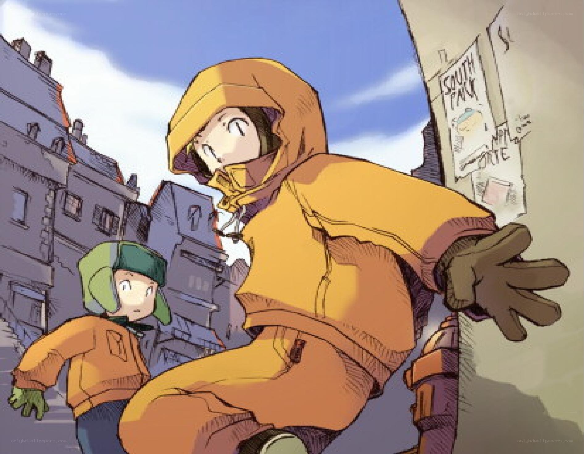 Two characters in a city scene