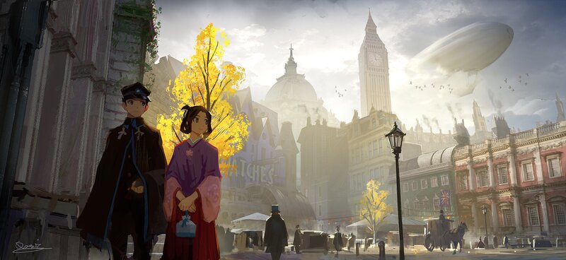Two Characters in a City — Yellow