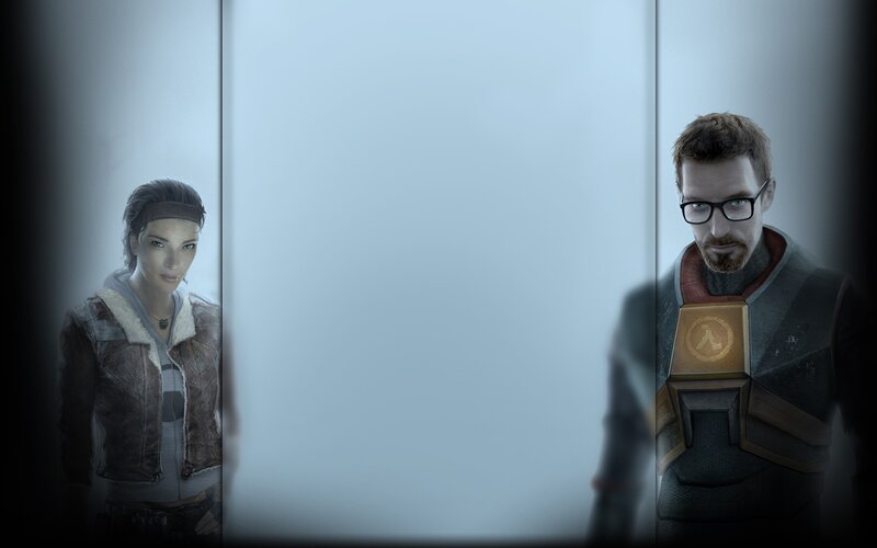 Two Characters in a Corridor — Gray, Dramatic, 3d Render