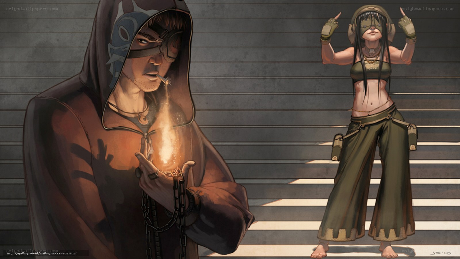 Two characters in a dark alley
