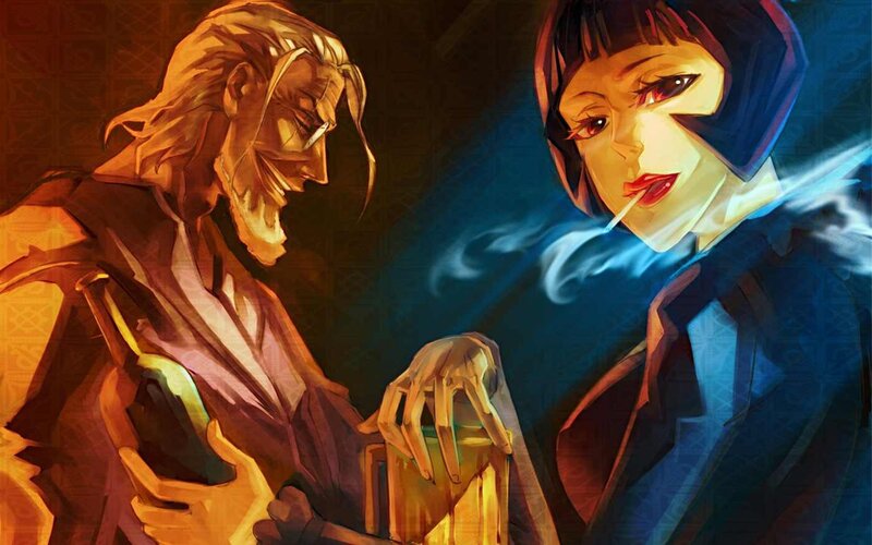 Two Characters in a Dimly Lit Room — Blue