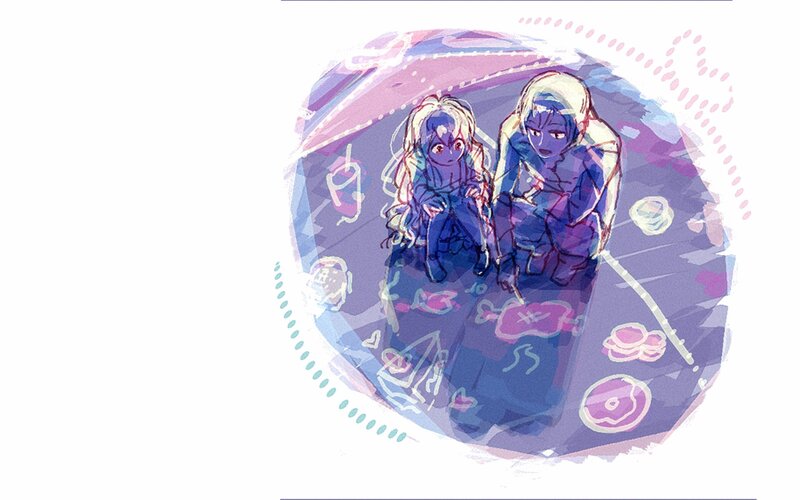 two characters in a dream bubble