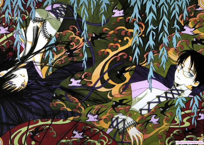 Two characters in a dreamlike forest