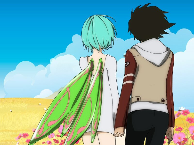 two characters in a field