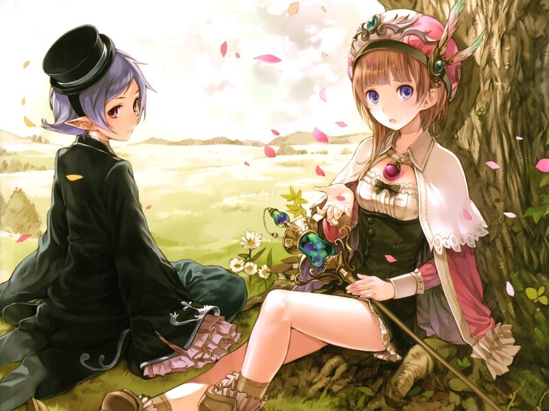 Two characters in a field