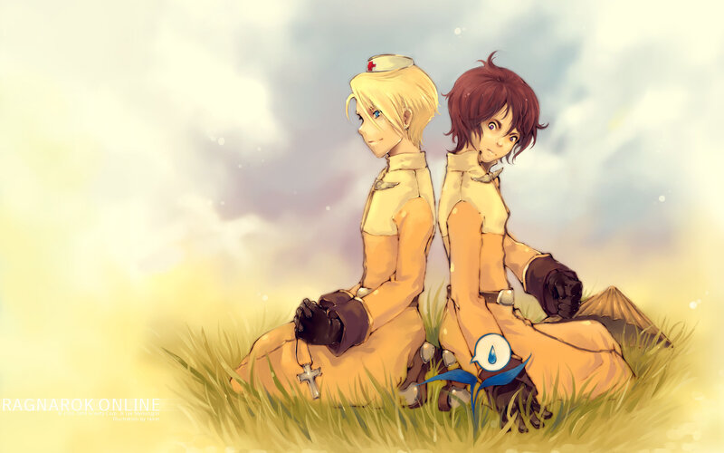 Two characters in a field