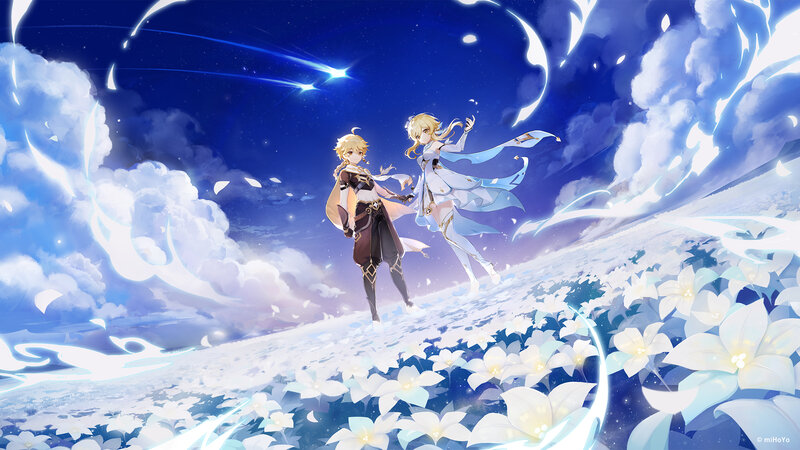 Two Characters in a Field — Blue, Serene