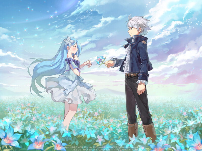 Two Characters in a Field — Blue