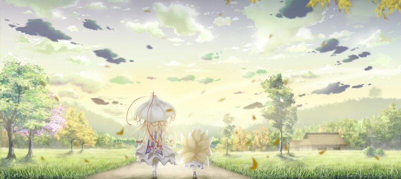 Two Characters in a Field — Green, Serene
