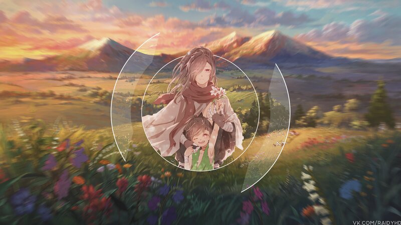 Two Characters in a Field — Orange, Serene