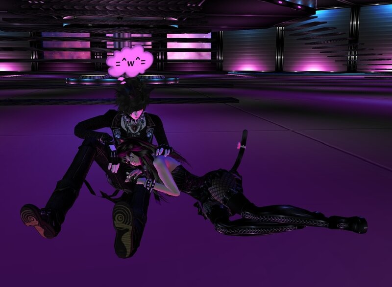 Two Characters in a Fight — Purple