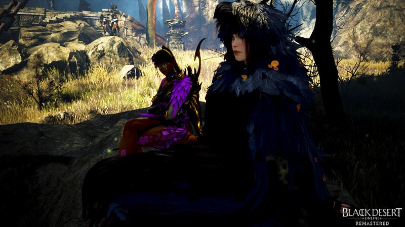 Two Characters in a Forest — Black, Dramatic