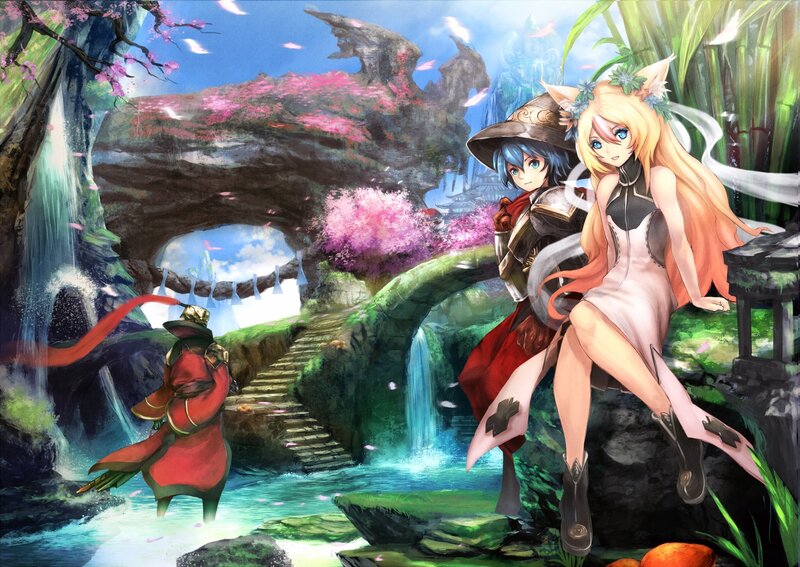 Two Characters in a Garden — Green, Serene