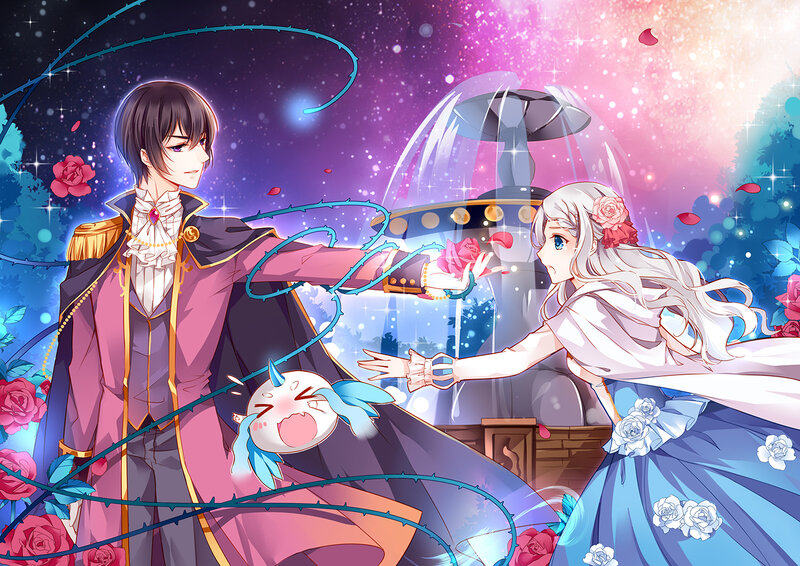 Two Characters in a Garden — Pink