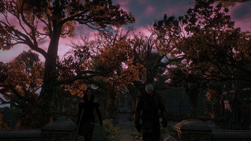 Two Characters in a Garden — Purple