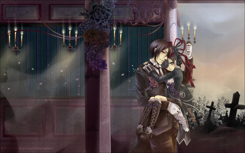 Two characters in a gothic setting