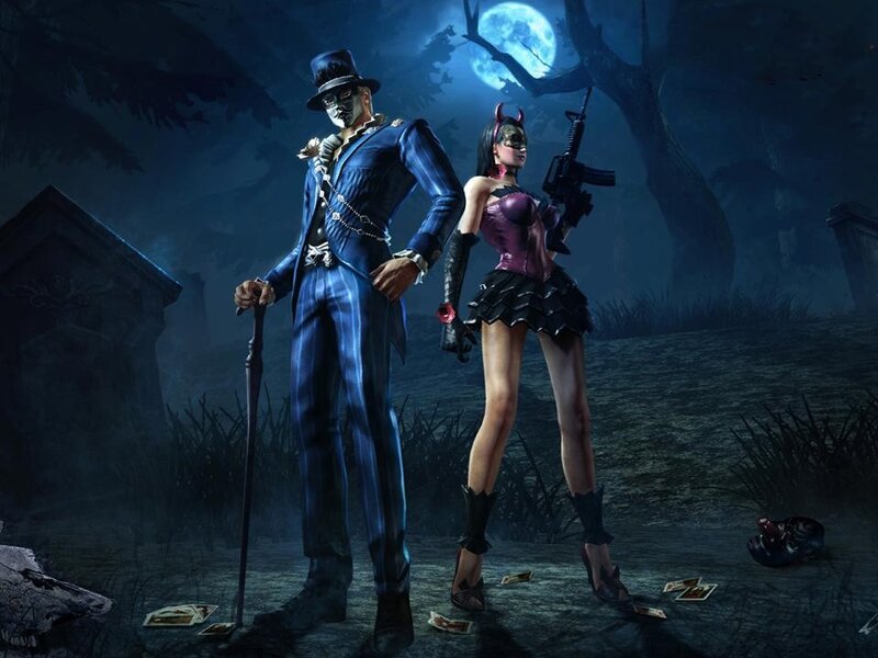 Two characters in a graveyard