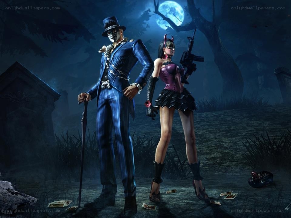 Two characters in a graveyard