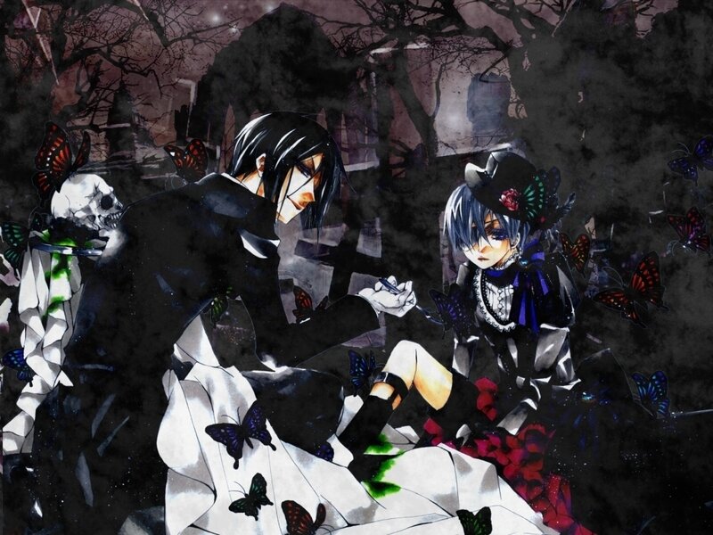 Two Characters in a Graveyard — Black