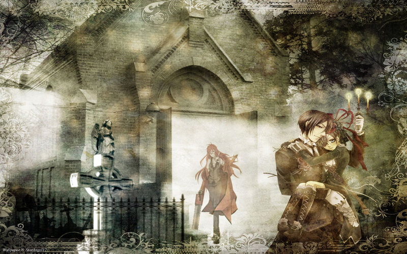 Two Characters in a Graveyard — Brown