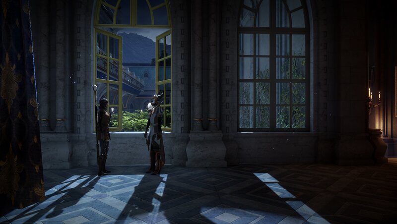 Two Characters in a Hall — Gray