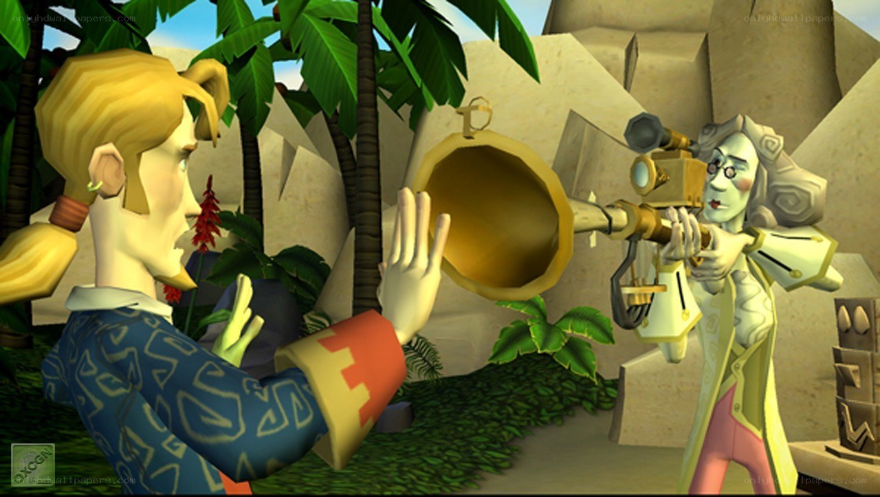 two characters in a jungle scene