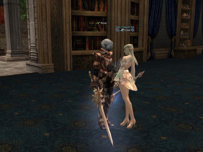 Two Characters in a Library — Blue