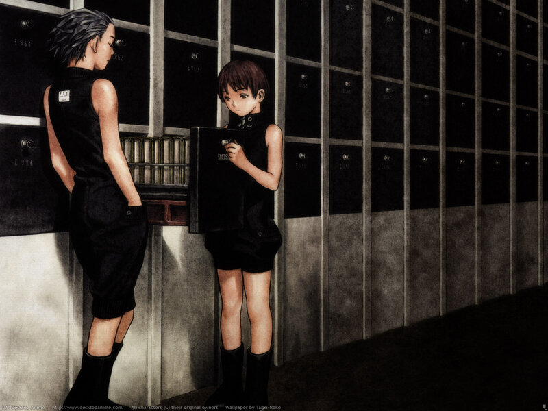 Two characters in a locker room