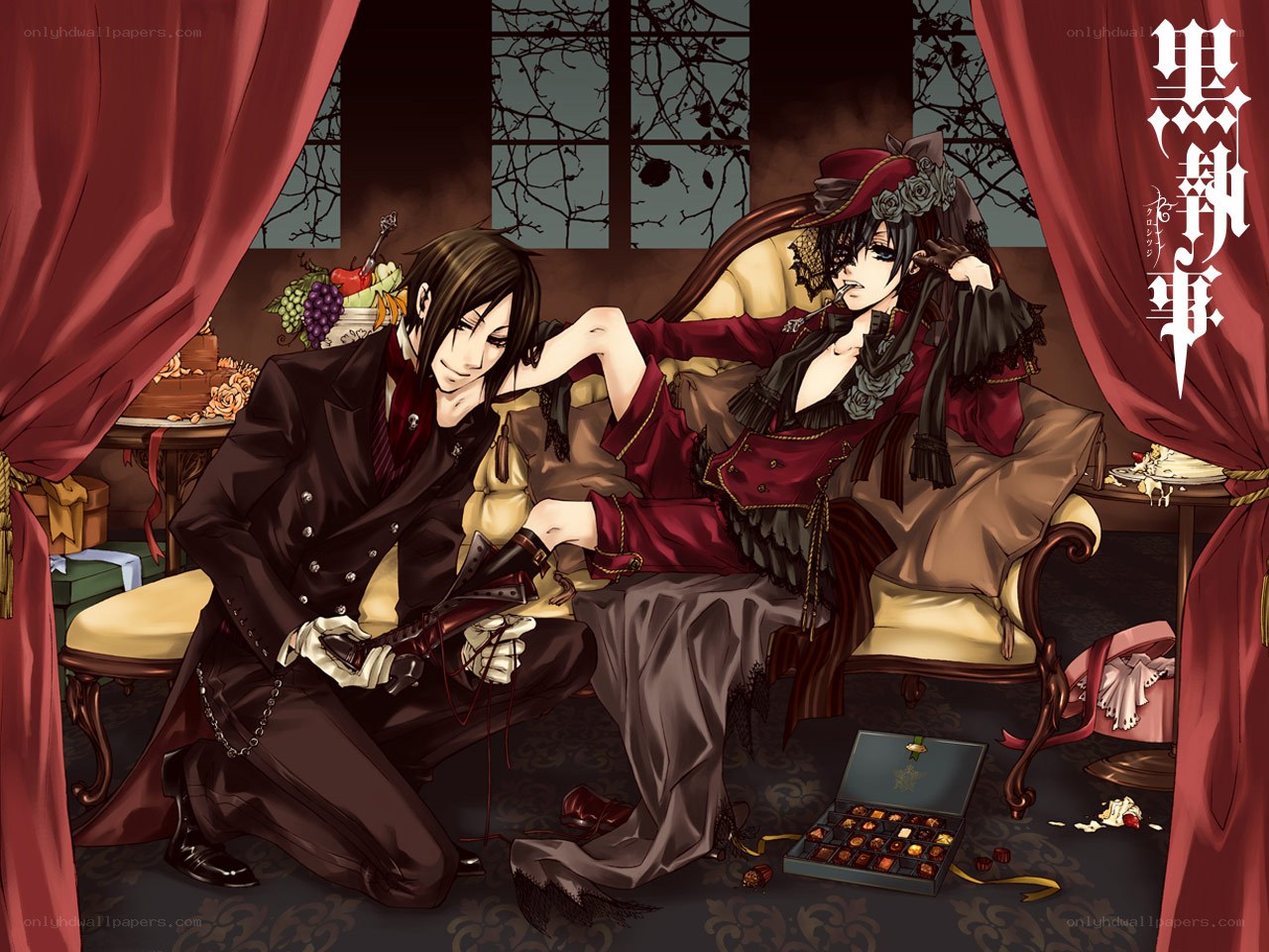 Two characters in a luxurious room