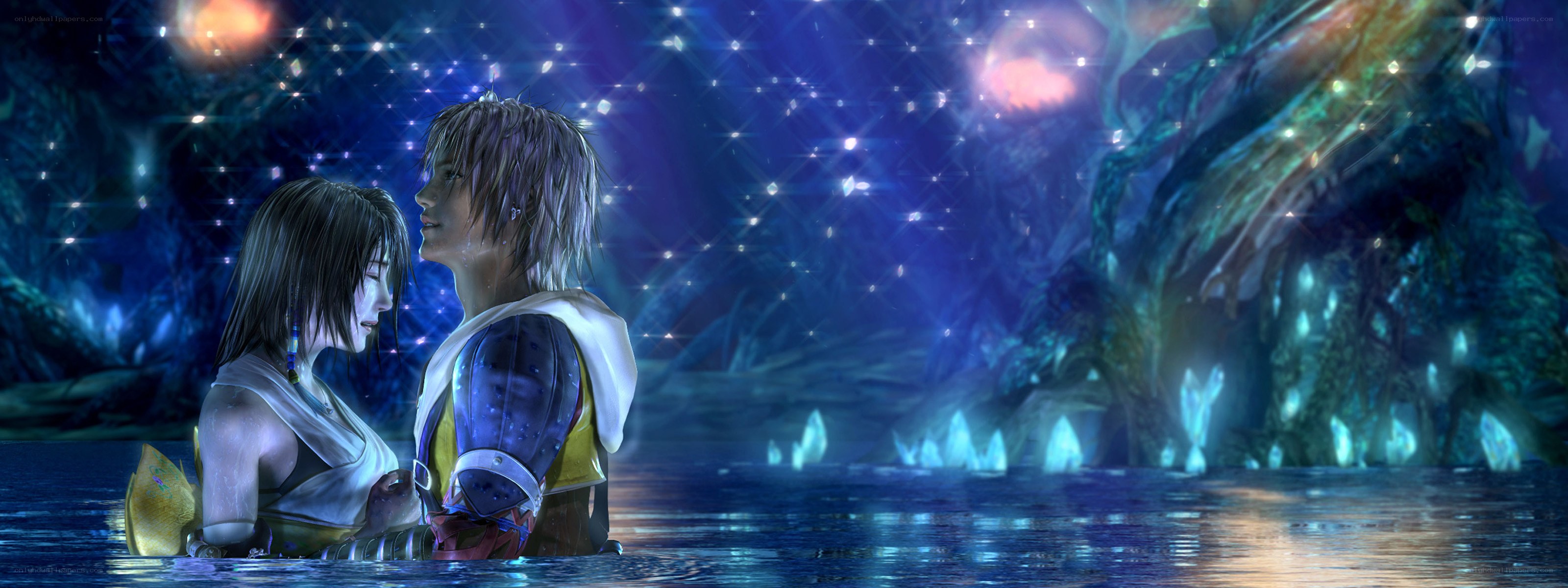 two characters in a magical cave