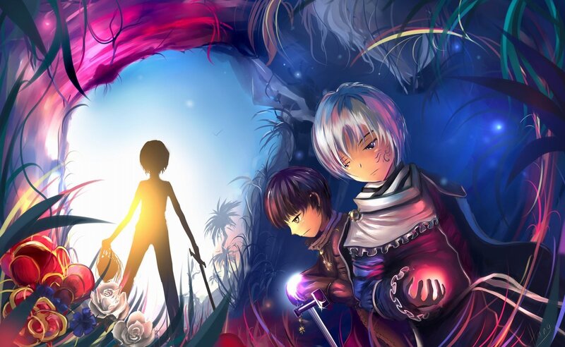 two characters in a magical forest