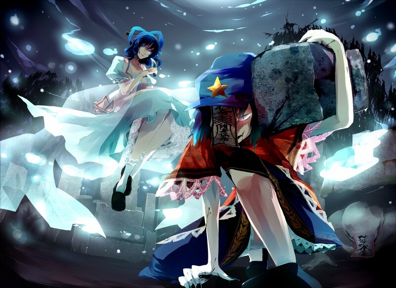 Two characters in a magical scene