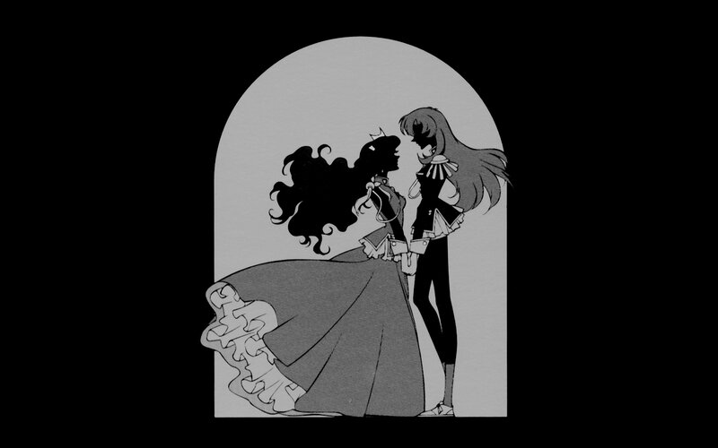 two characters in a romantic pose