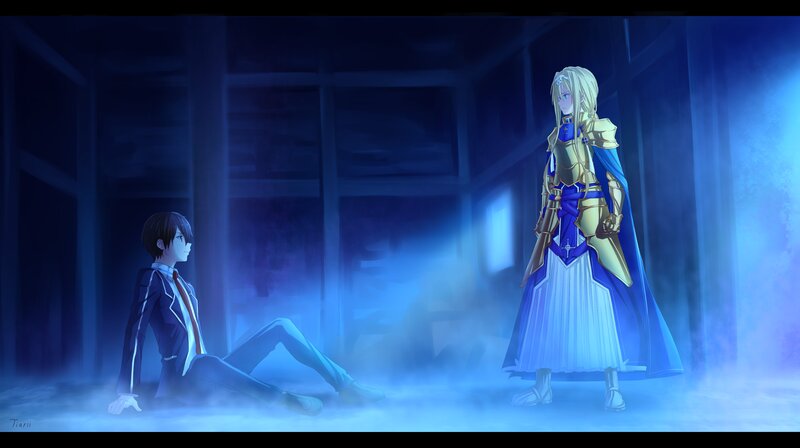Two Characters in a Room — Blue, Dramatic