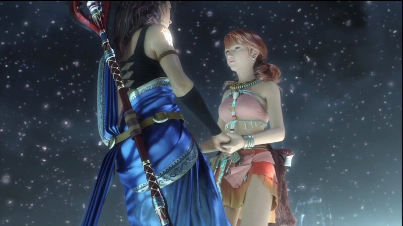 Two characters in a starry scene