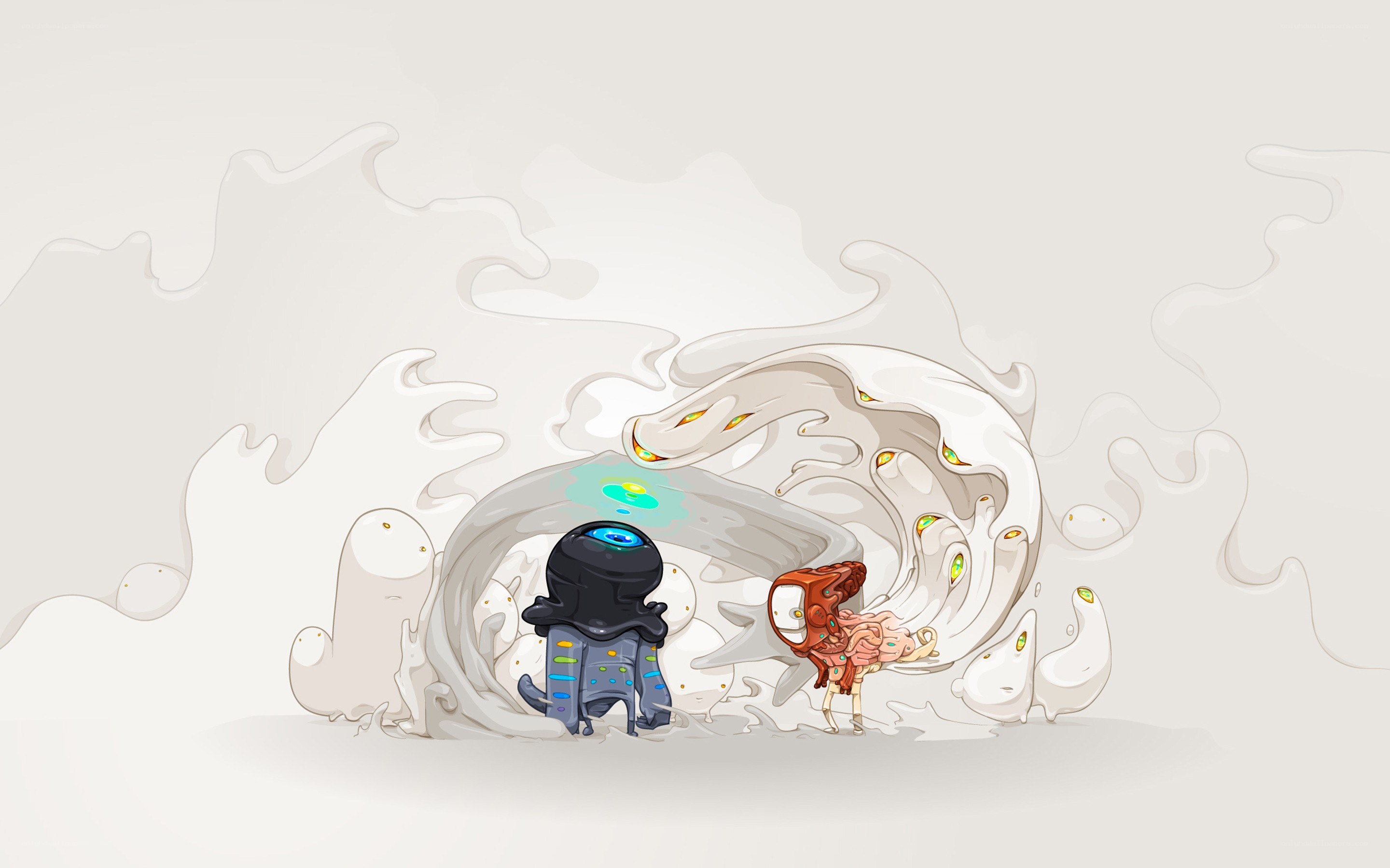 Two characters in a swirling mist