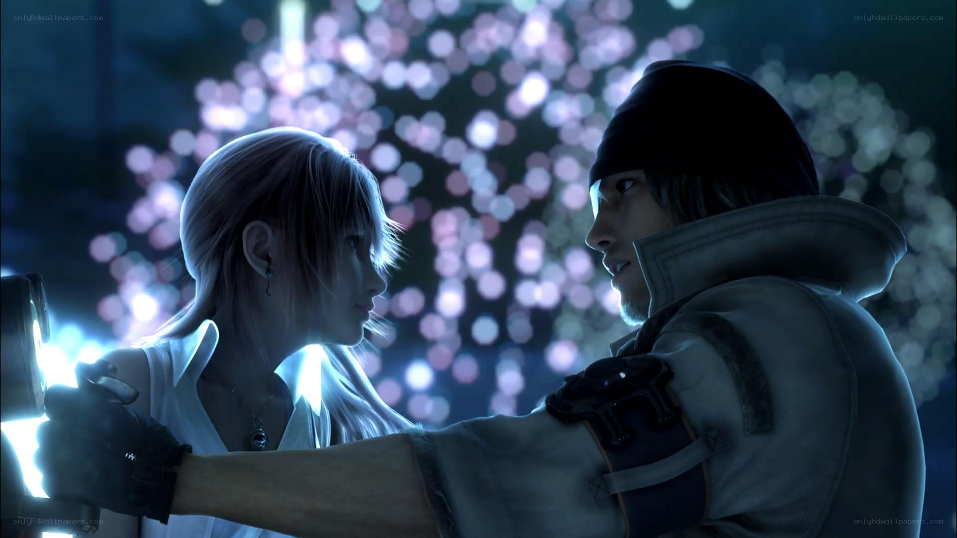 two characters in a tender moment