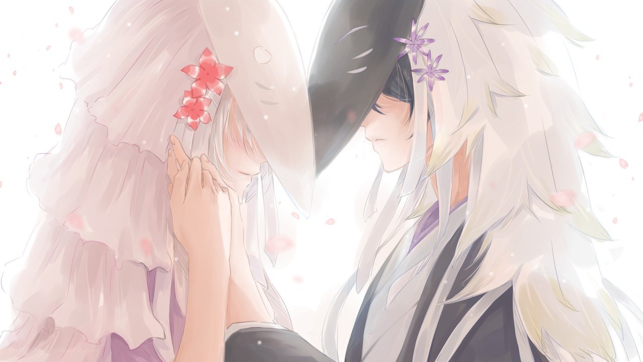 two characters in a tender moment