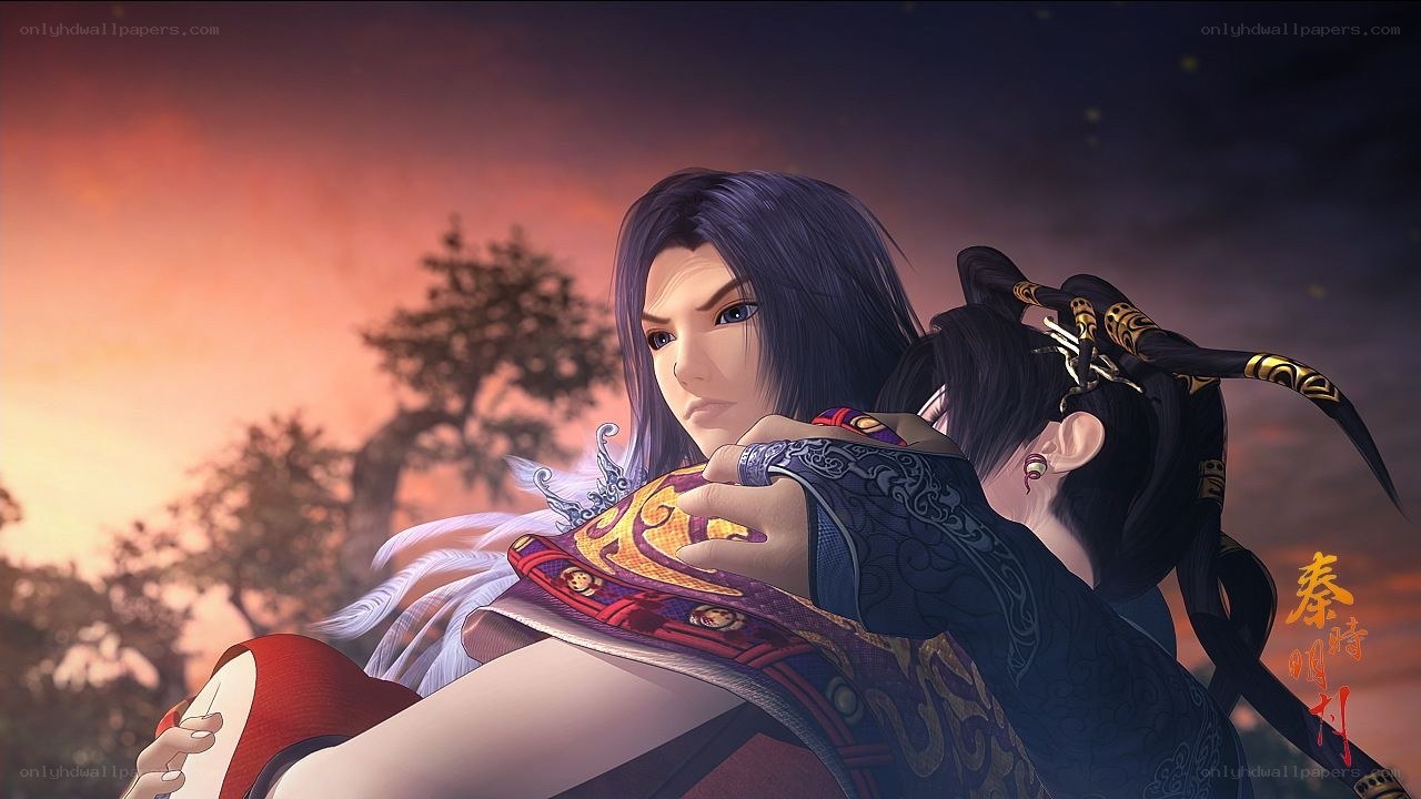 Two characters in a tender moment