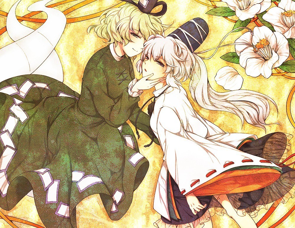 Two characters in a tender moment