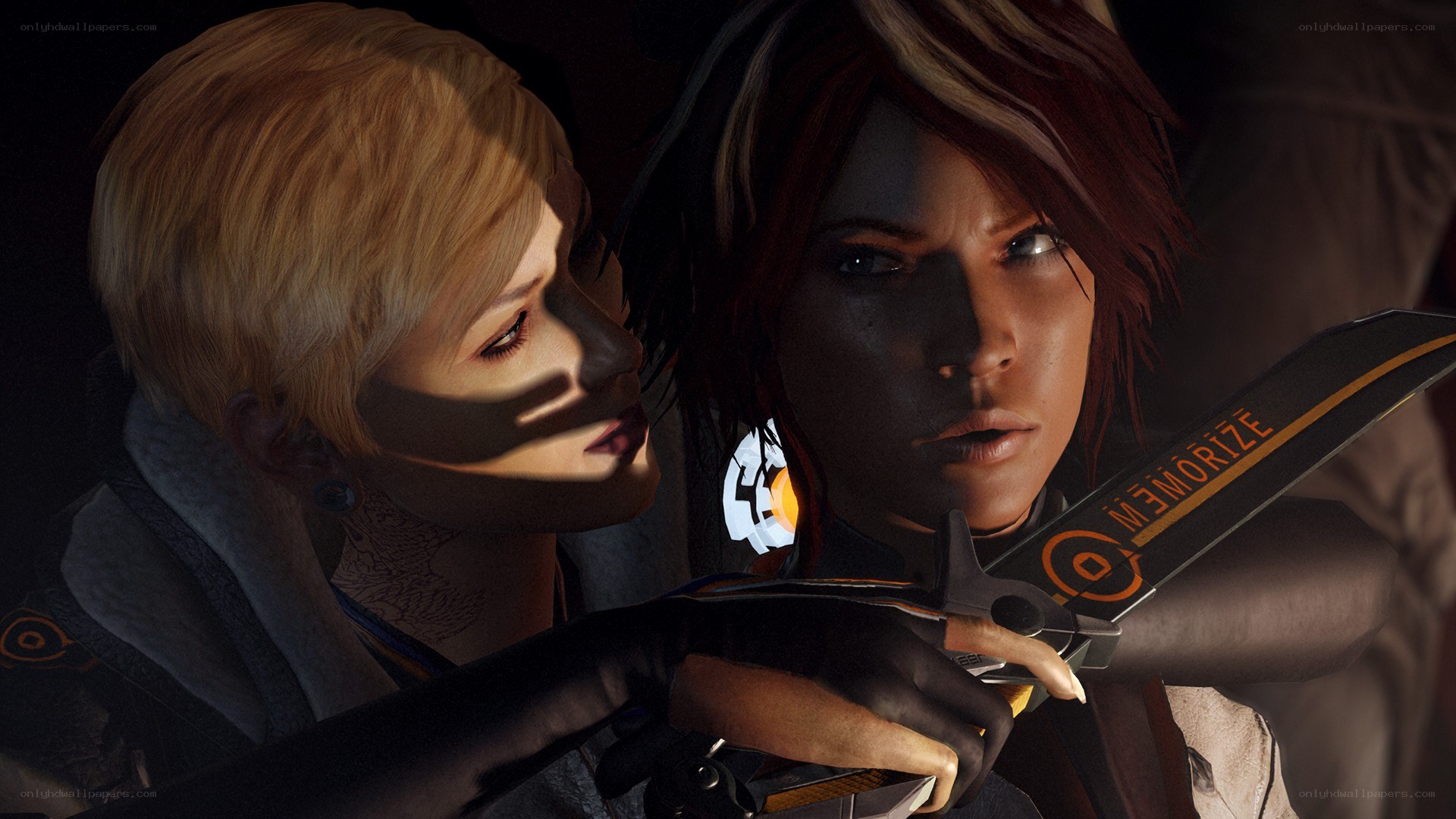 Two characters in a tense moment