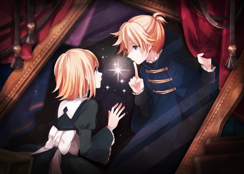 Two characters in a theater
