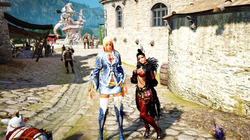 Two Characters in a Town — Blue, Peaceful