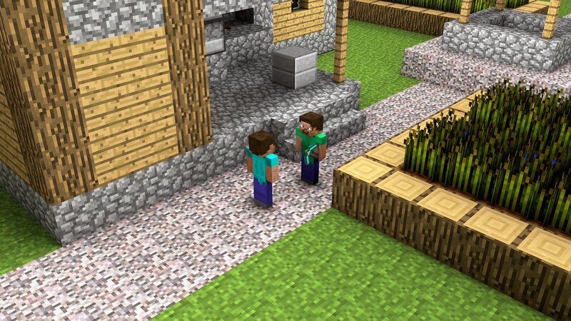 Two Characters in a Village — Green