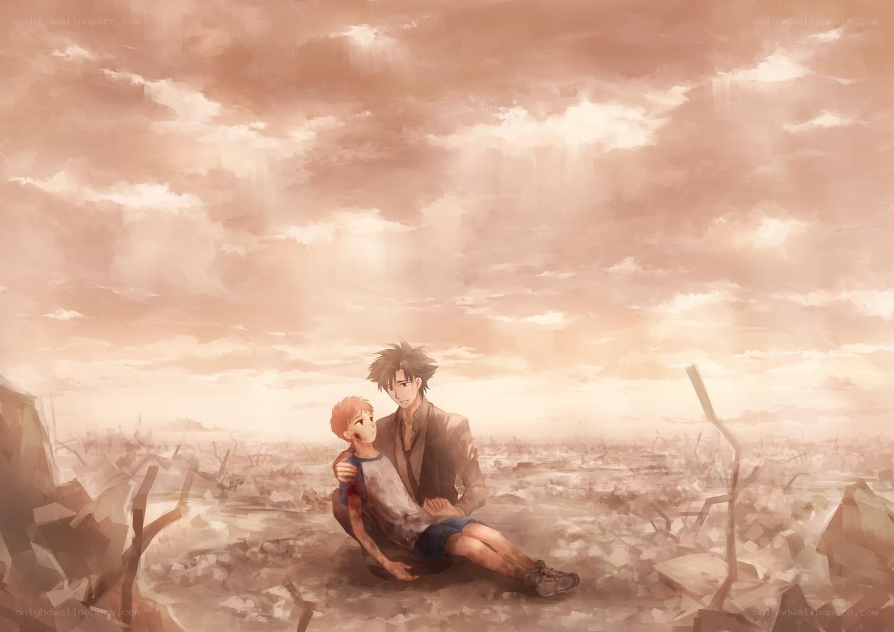 Two characters in a wasteland