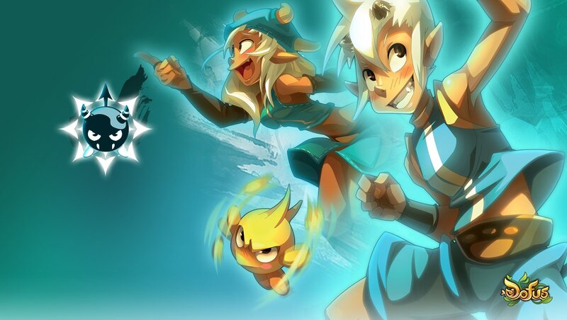 Two Characters in Action — Blue