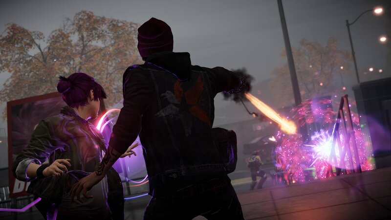 Two Characters in Action — Purple