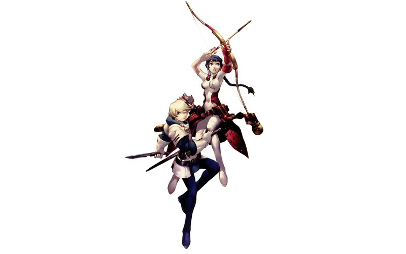 Two Characters in Action — White, Dynamic